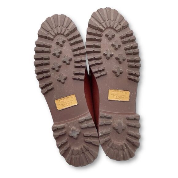 G.H. Bass Weejuns Penny Loafers Lug Sole Red Orange Leather Size 7 Preppy Fall - Picture 15 of 16